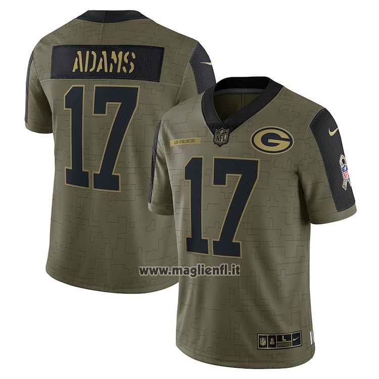 Maglia NFL Limited Green Bay Packers Davante Adams 2021 Salute To Service Verde